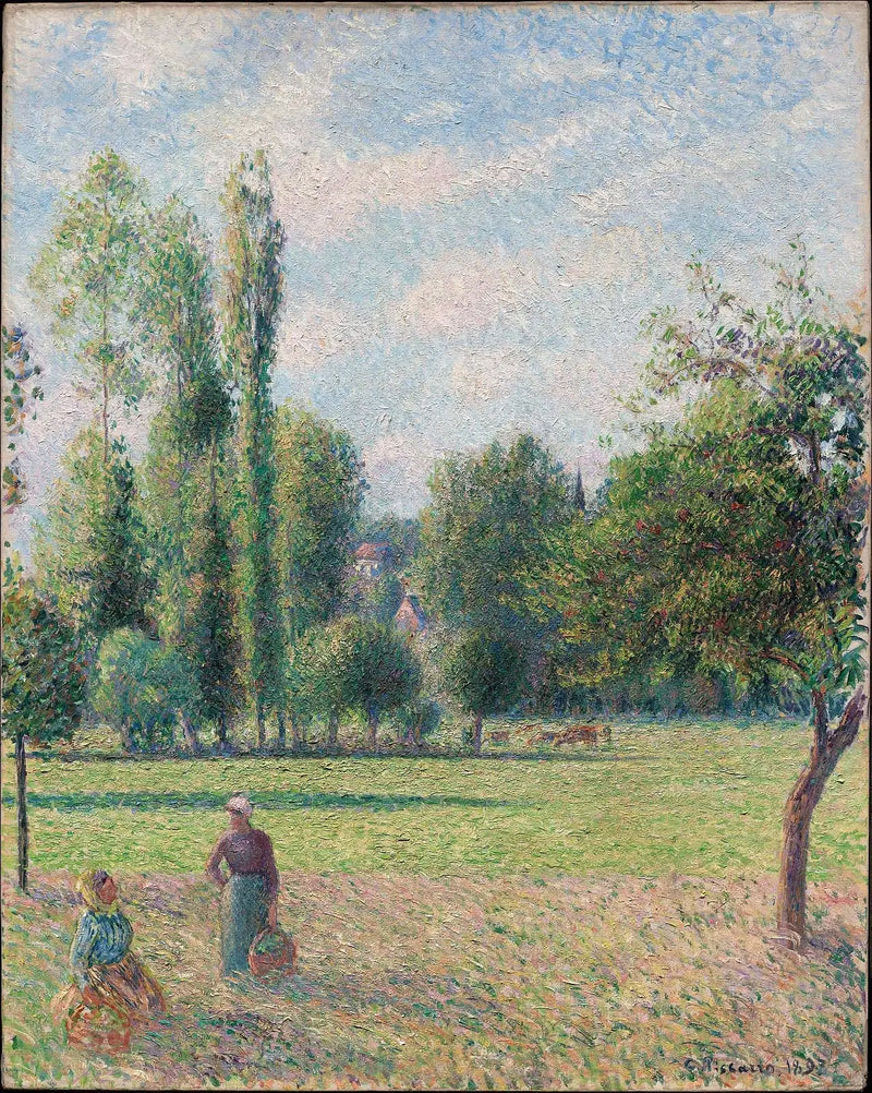 Dos mujeres en el prado en Éragny - Camille Pissarro