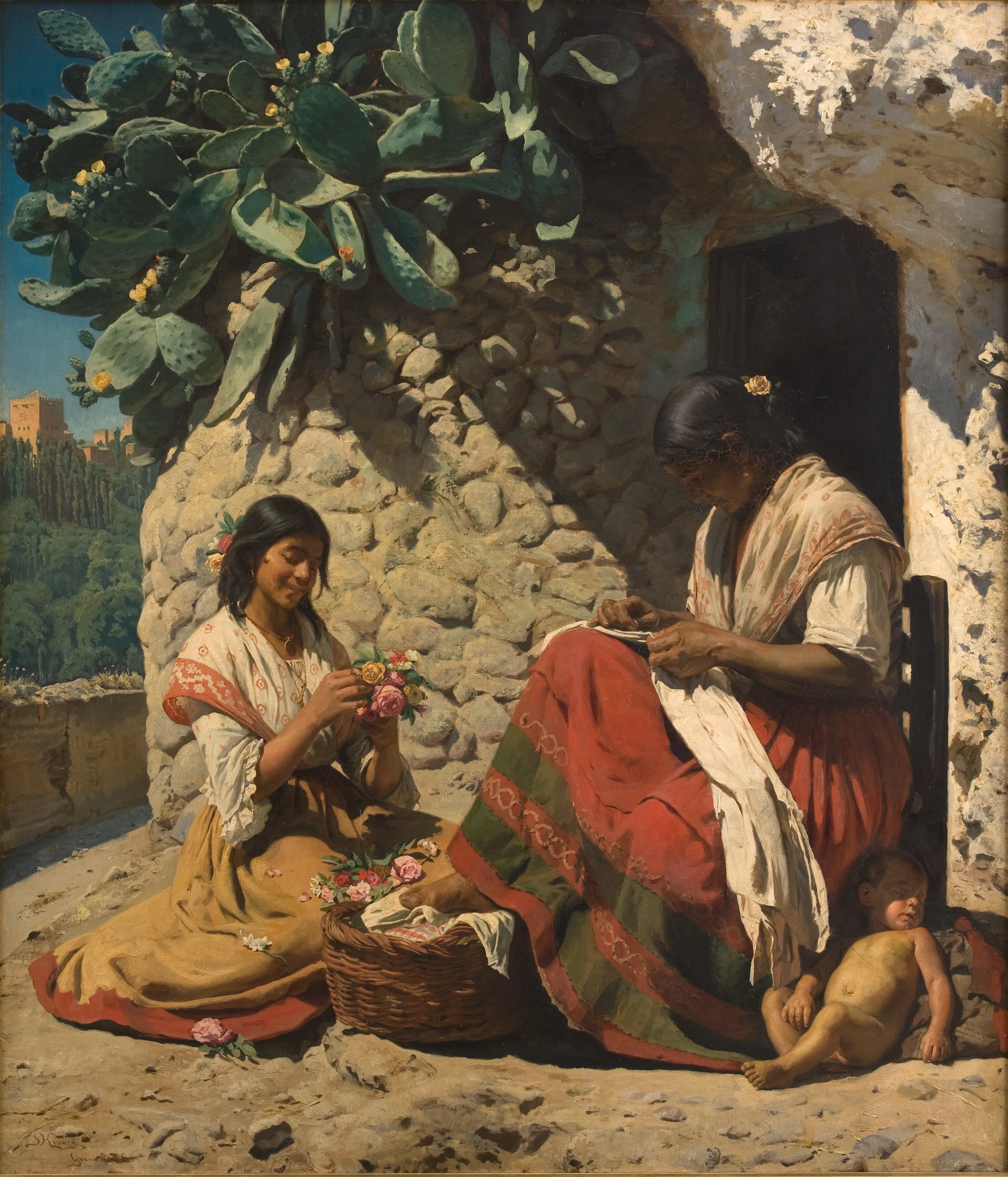 Deux gitanes devant leur chaumière. Espagne - Peder Severin Krøyer - Alpha Reproduction