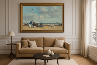 🌊 La Playa en Trouville – Eugène Boudin (años 1860)