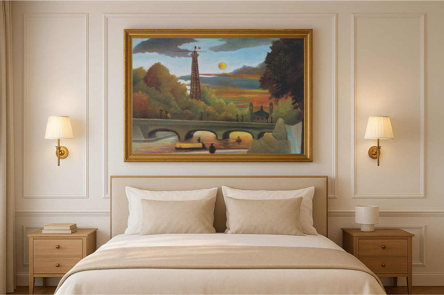 Sena y Torre Eiffel al atardecer - Henri Rousseau