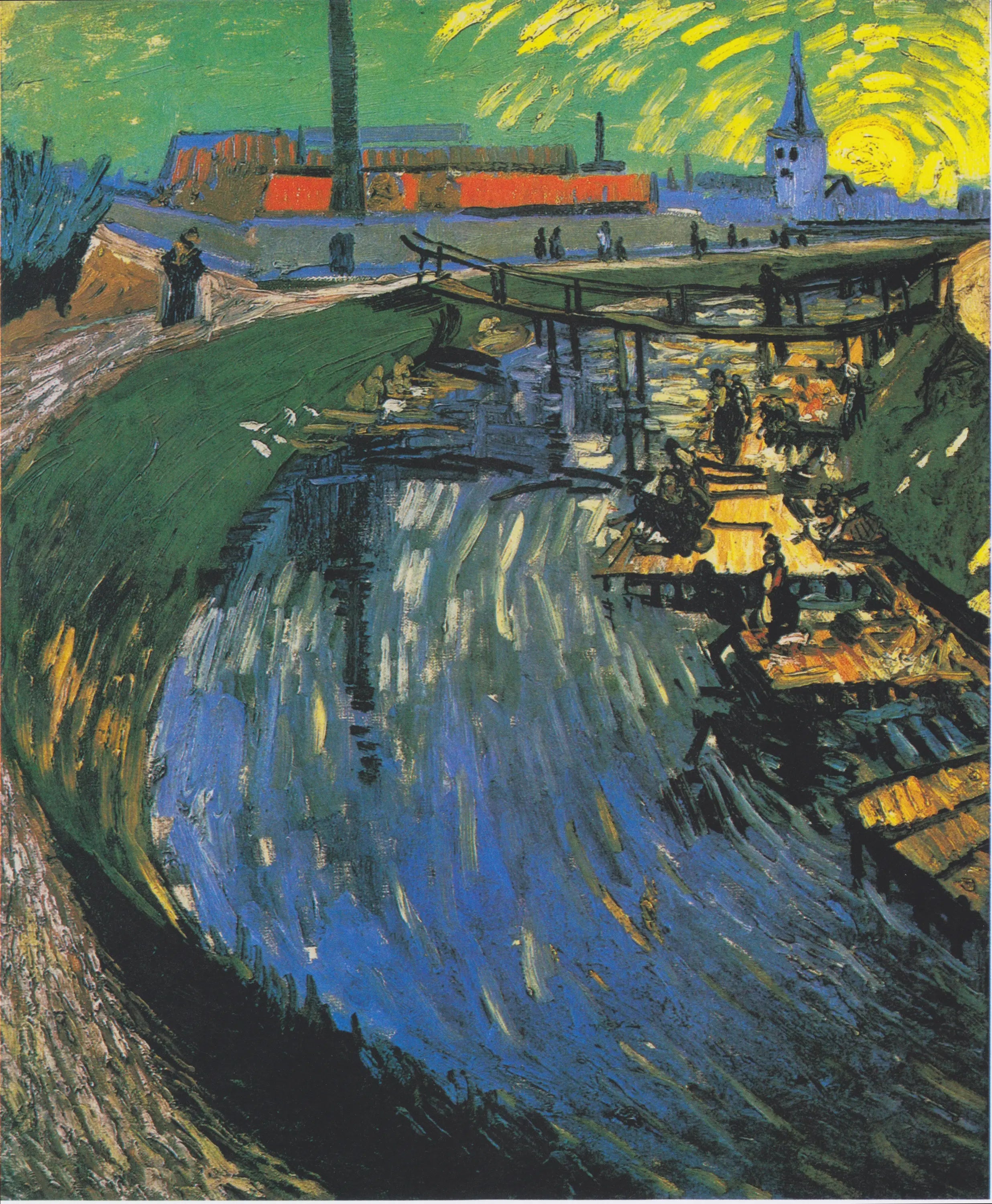 Reproduction du tableau « Canal avec des femmes se lavant - Vincent van Gogh » par Alpha Reproduction en peinture à l’huile
