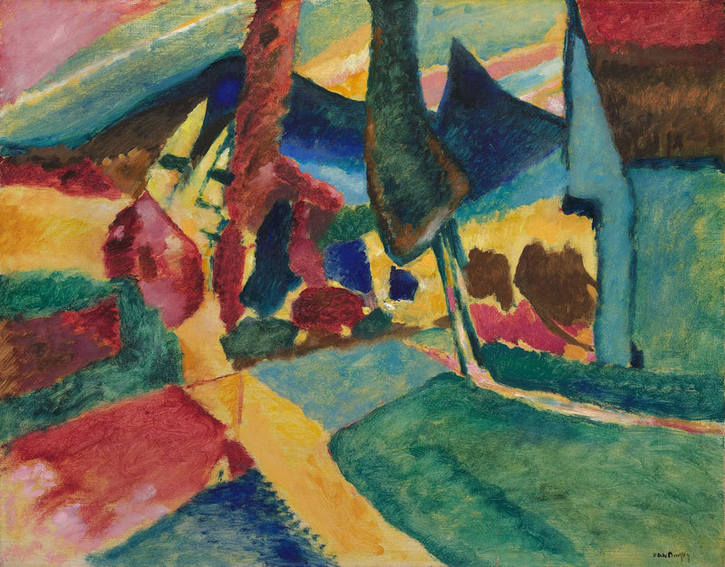 Paisaje con dos álamos - Vassily Kandinsky