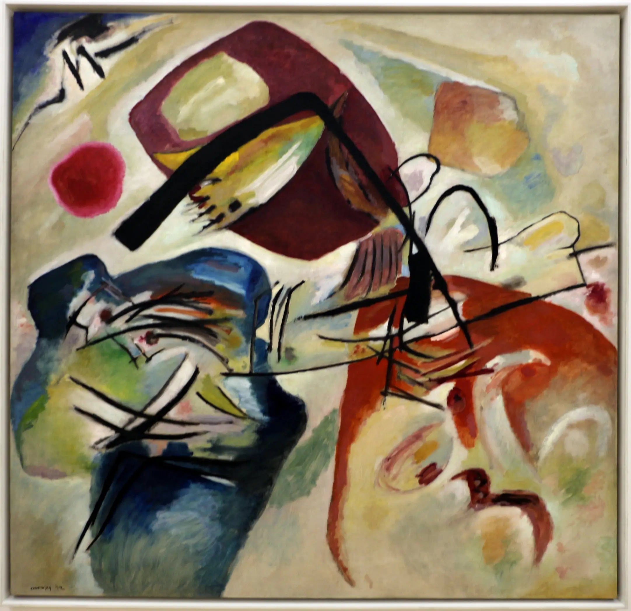 Reproduction du tableau « Avec l'arc noir - Vassily Kandinsky » par Alpha Reproduction en peinture à l’huile
