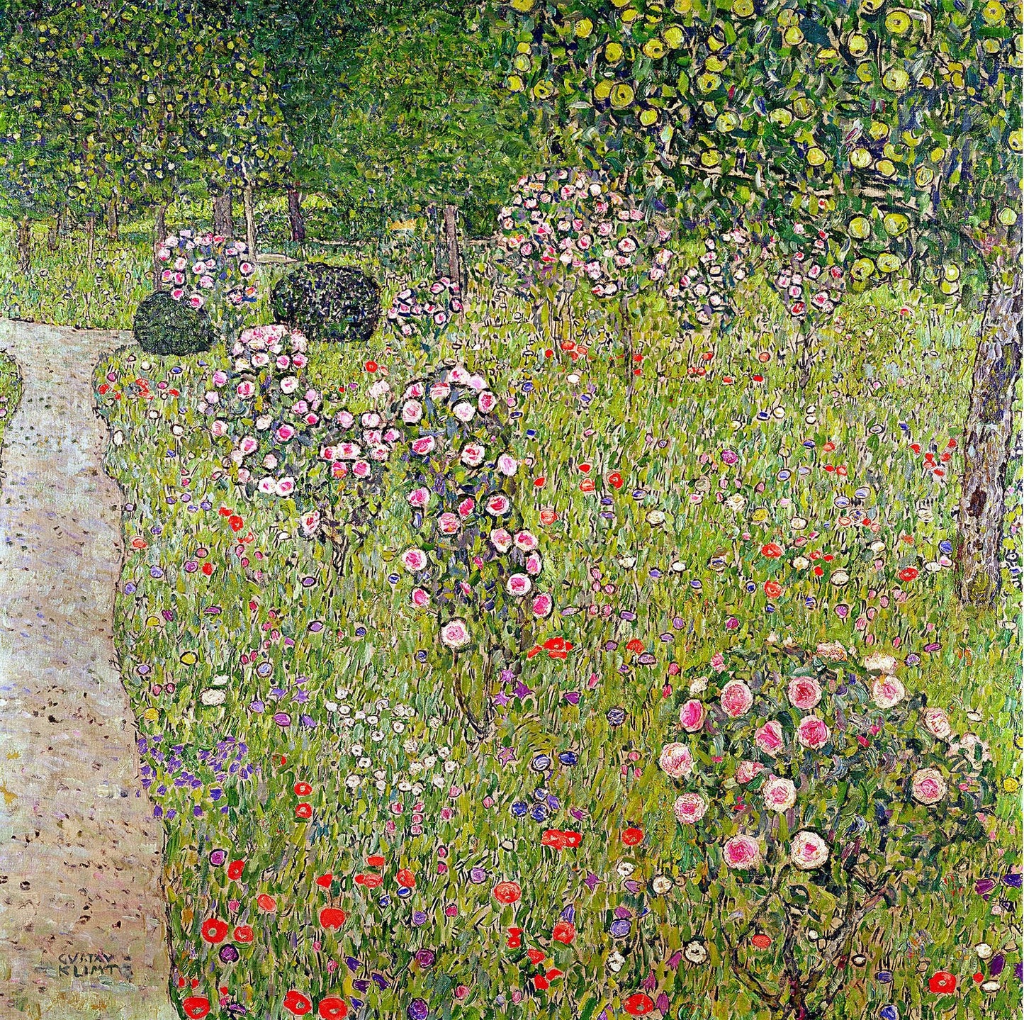 🌸 Huerto con Rosas – Gustav Klimt (alrededor de 1912)