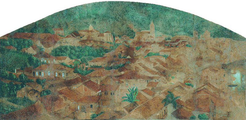 Vue partielle de la ville de Nossa Senhora do Desterro (actuel Q132997) - Victor Meirelles