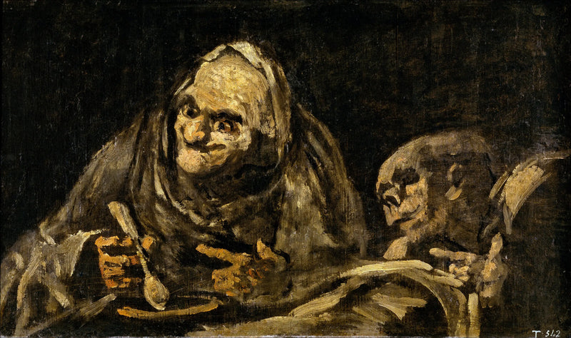 Dos ancianos comiendo sopa - Francisco de Goya