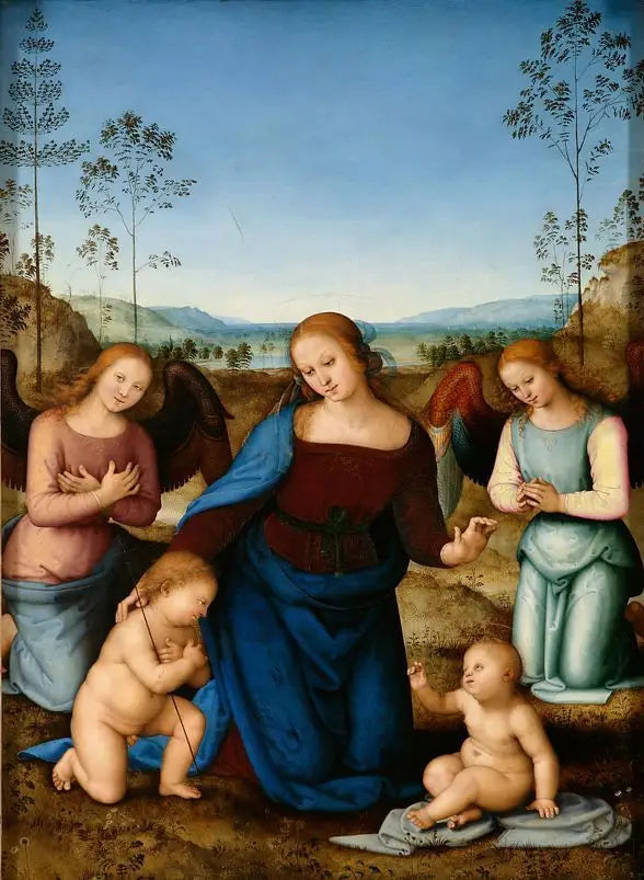 Virgen con el Niño, San Juan y dos ángeles - Pietro Perugino