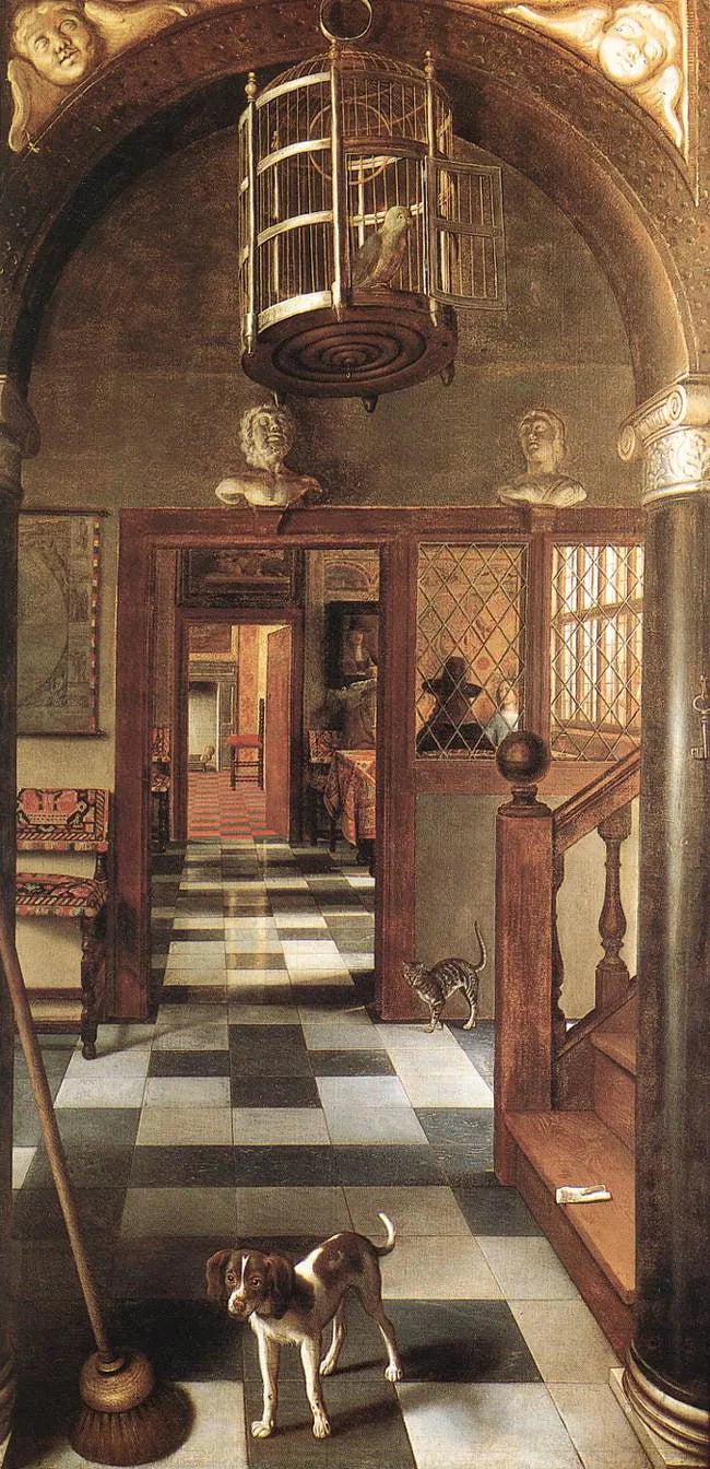 Vue à travers une maison - Samuel van Hoogstraten image 1 copie de tableau peinte à la main
