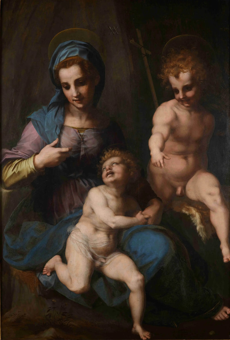 Virgen con el Niño y San Juan Bautista niño - Andrea del Sarto