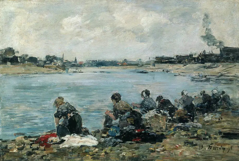 Lavadoras en la orilla de la Touques - Eugène Boudin