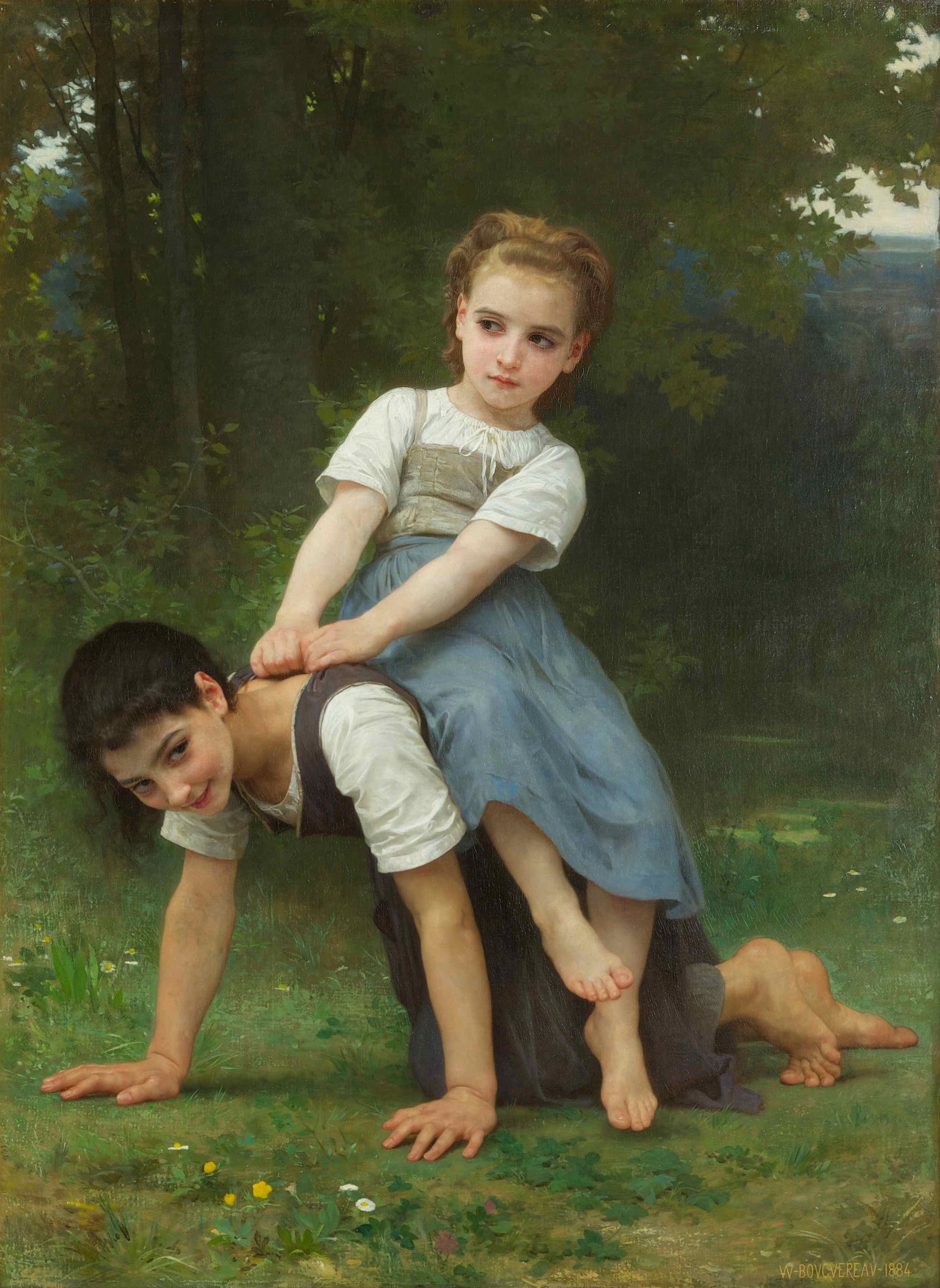 Reproduction du tableau « La bourrique - Bouguereau » par Alpha Reproduction en peinture à l’huile