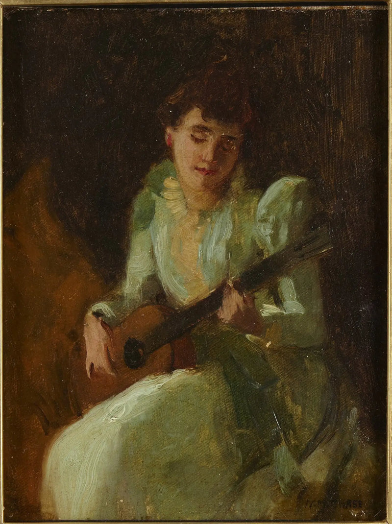 Dame tocando la guitarra - William Merritt Chase
