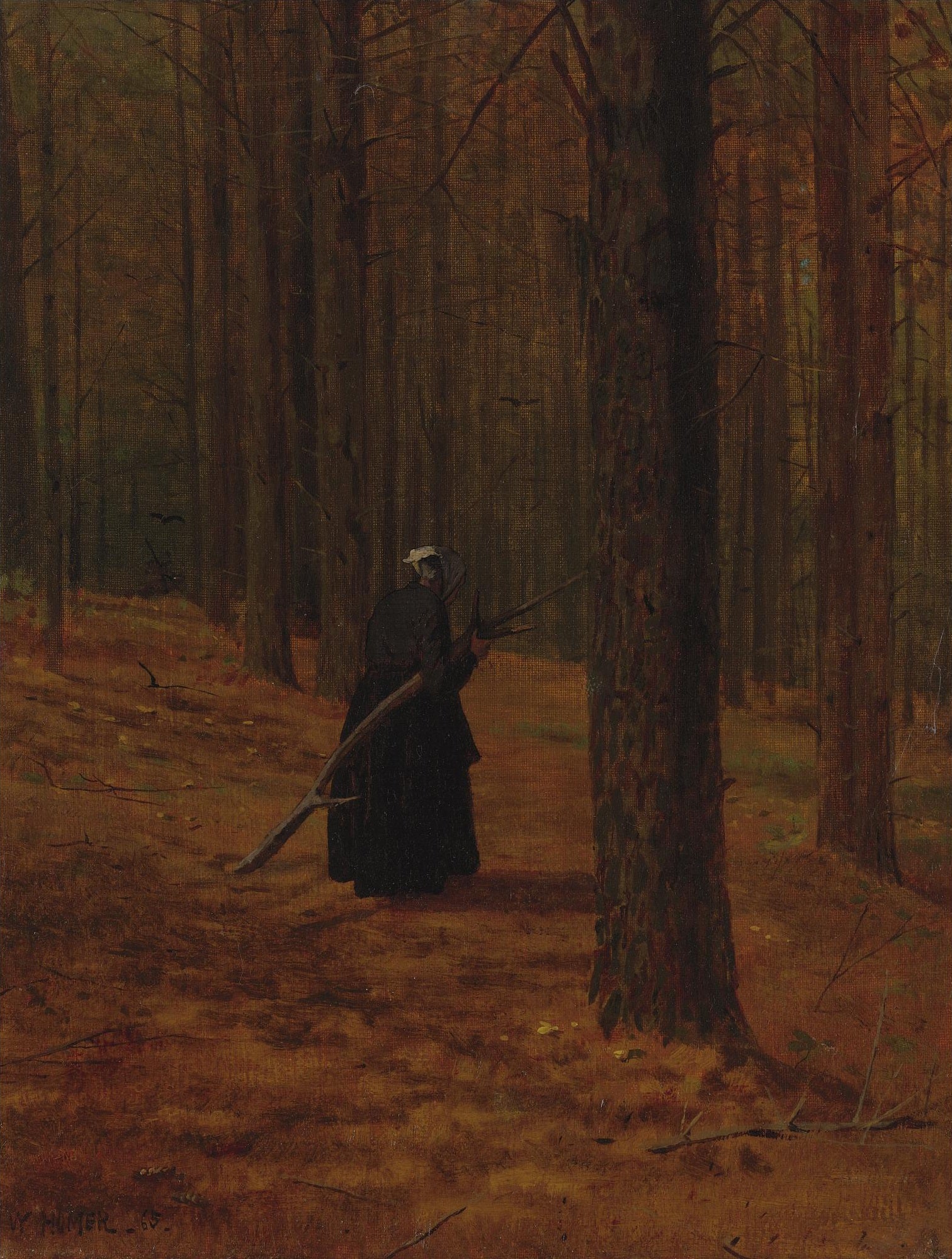 Vieille femme ramassant des fagots - Winslow Homer
