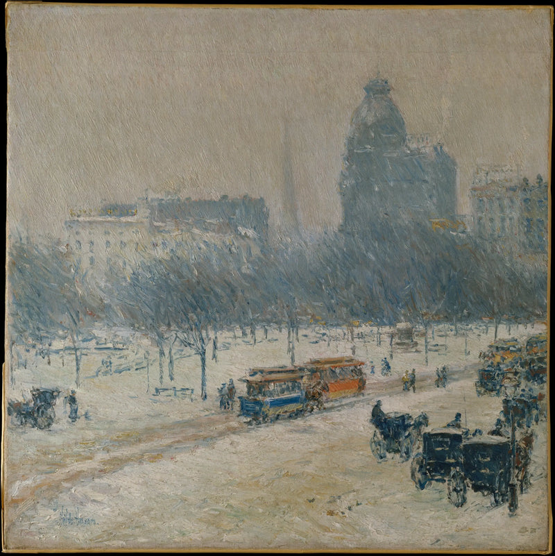 El invierno en Union Square - Childe Hassam