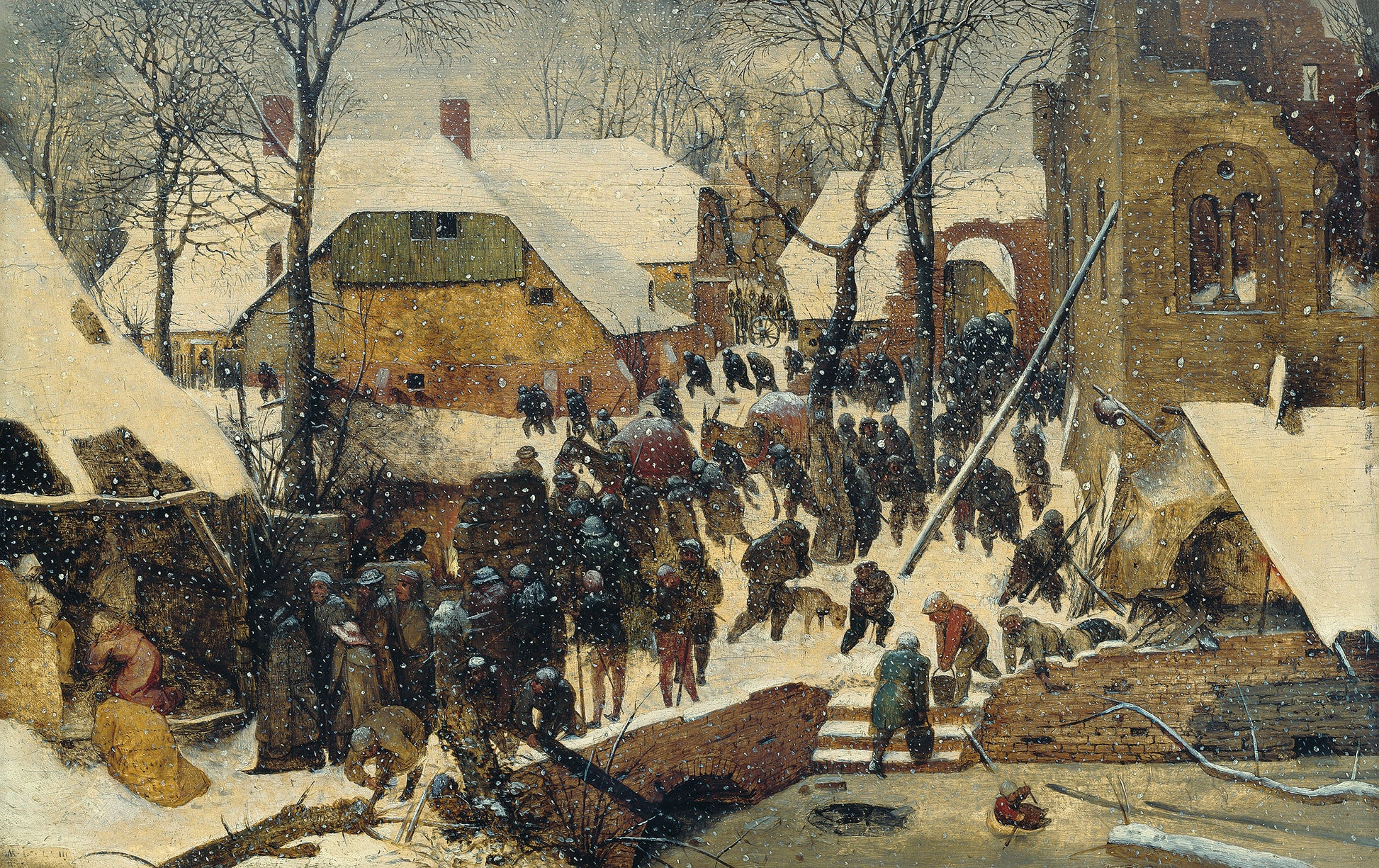 La Adoración de los Magos en un paisaje de invierno - Pieter Brueghel el Viejo