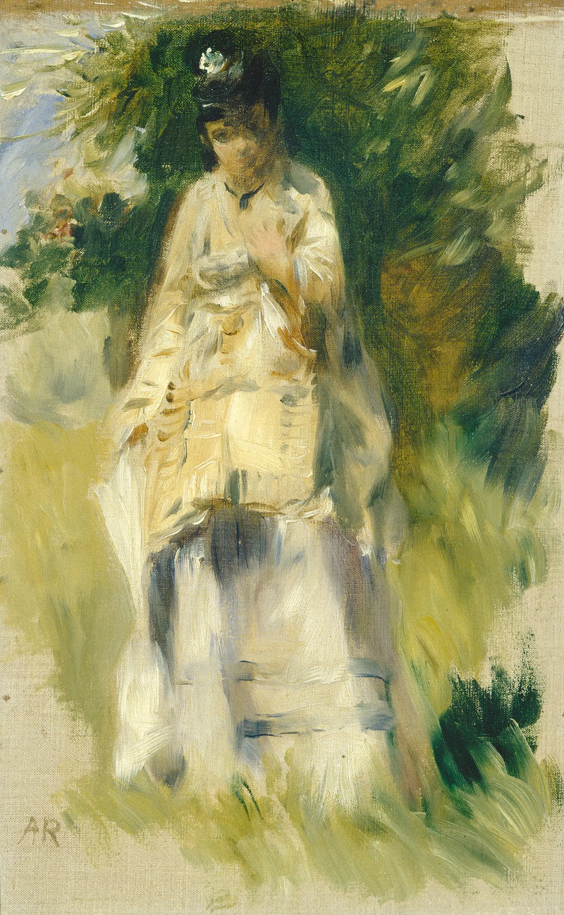 Mujer de pie junto a un árbol - Pierre-Auguste Renoir
