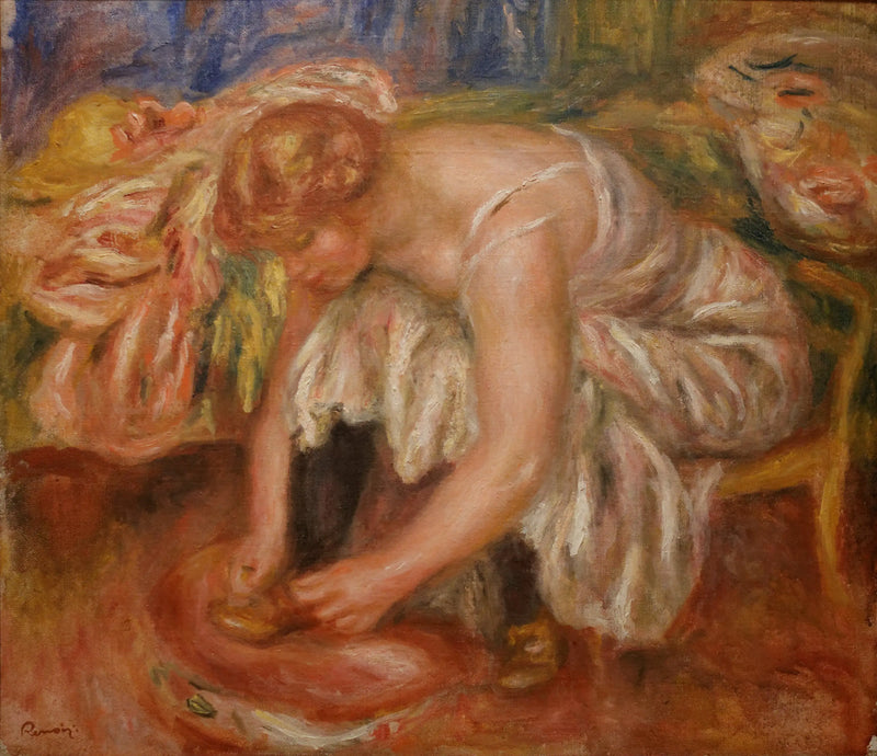 Mujer atándose los zapatos - Pierre-Auguste Renoir
