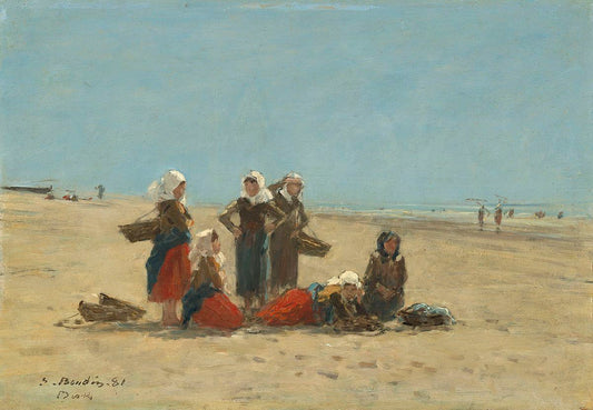 🏖 Mujeres en la Playa de Berck – Eugène Boudin (1881)