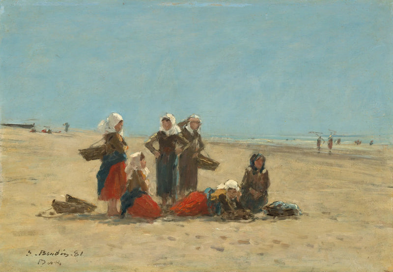 Mujeres en la playa de Berck - Eugène Boudin