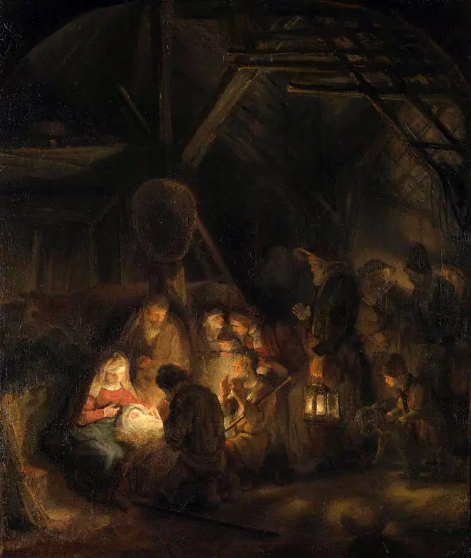 La Adoración de los pastores - Rembrandt
