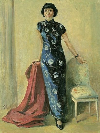 Jiang Biwei en qipao - Xu Beihong