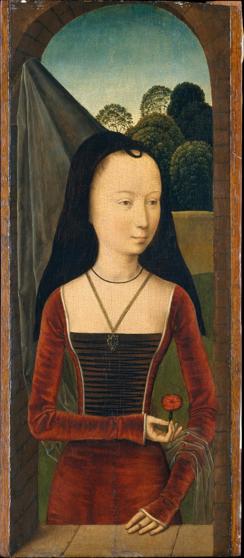 Joven mujer con una rosa - Hans Memling