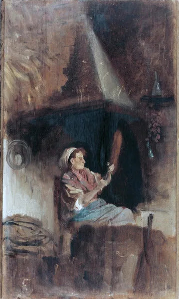 Al lado de la chimenea - Giuseppe De Nittis