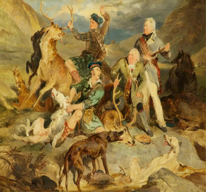 La conquista del ciervo: El duque de Atholl con los forestales - Edwin Henry Landseer