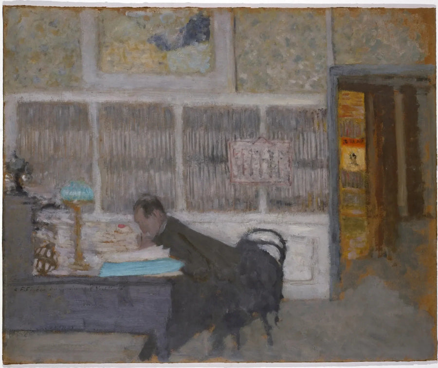 En la revista blanca (Retrato de Félix Fénéon). - Édouard Vuillard