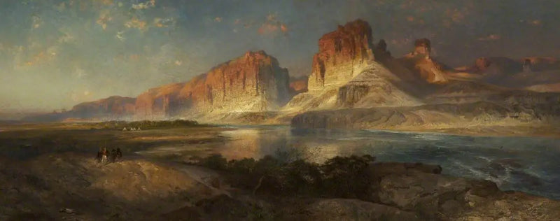 Cerca del campamento, por la tarde en la parte superior del río Colorado, Wyoming - Thomas Moran