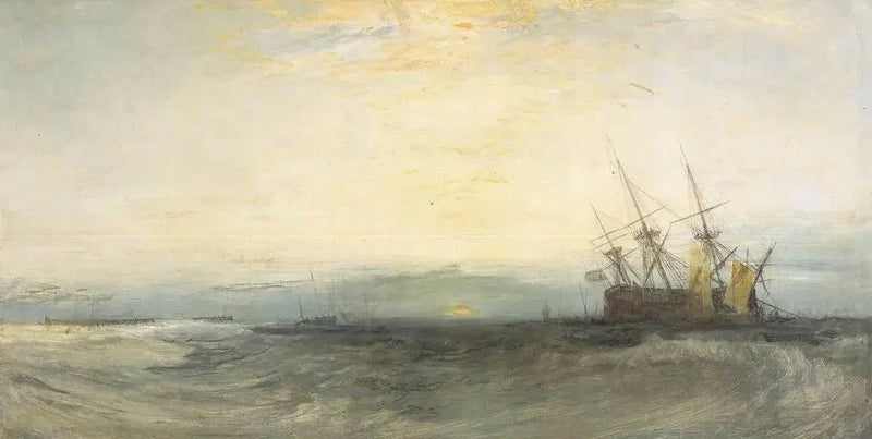 Un barco encallado, Yarmouth; Estudio de muestra - J. M. W. Turner