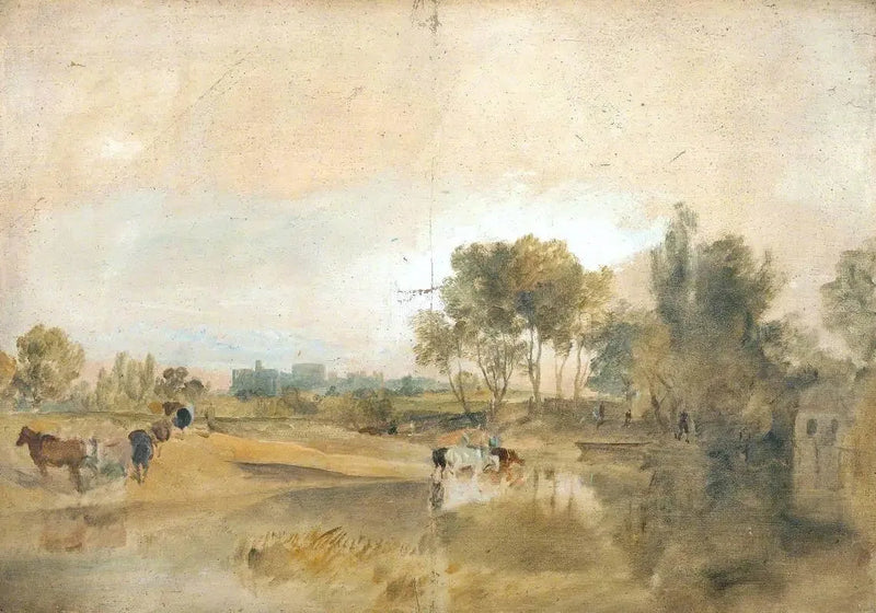 Un remanso del Támesis con el castillo de Windsor a lo lejos - J. M. W. Turner