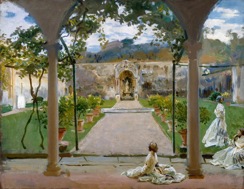 En Torre Galli: Damas en un jardín - John Singer Sargent