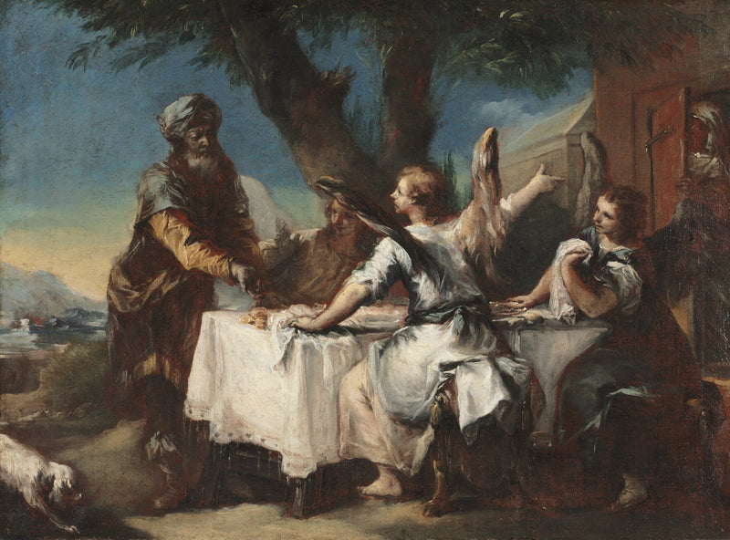 Abraham recibe a los tres ángeles - Francesco Guardi