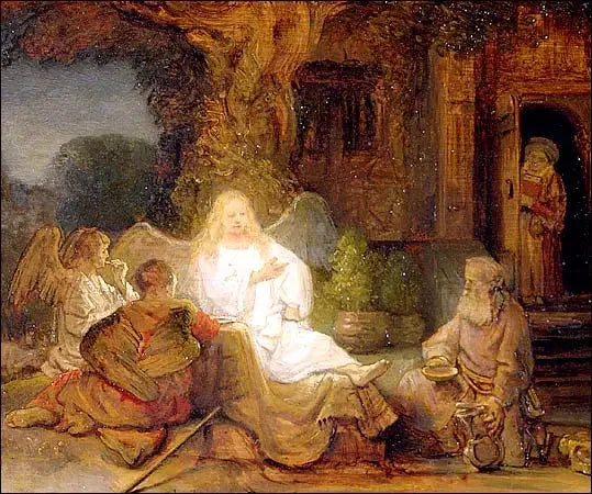 Abraham y los tres ángeles - Rembrandt