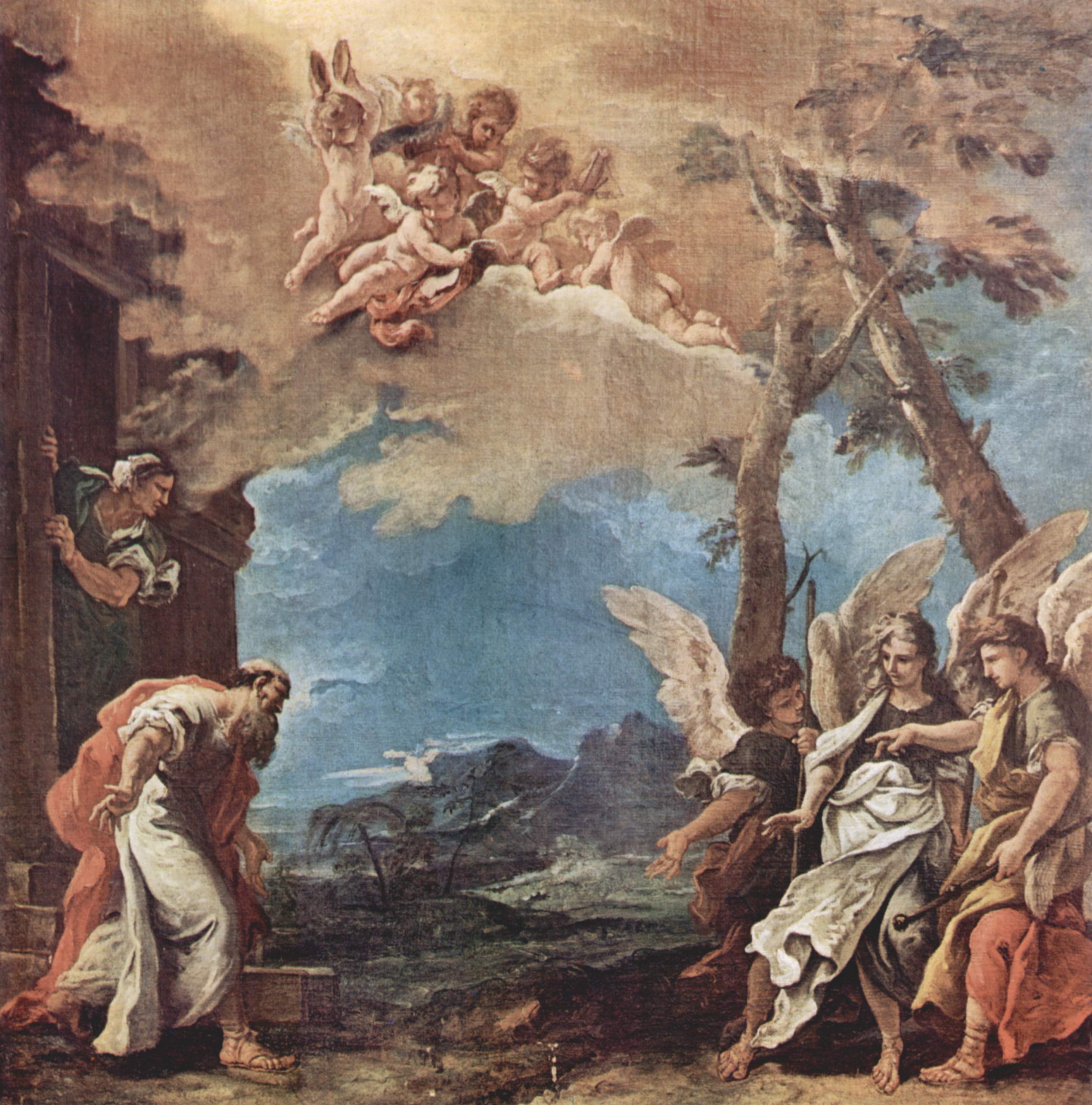 Abraham et les trois anges - Sebastiano Ricci image 1 reproduction artisanale de tableau