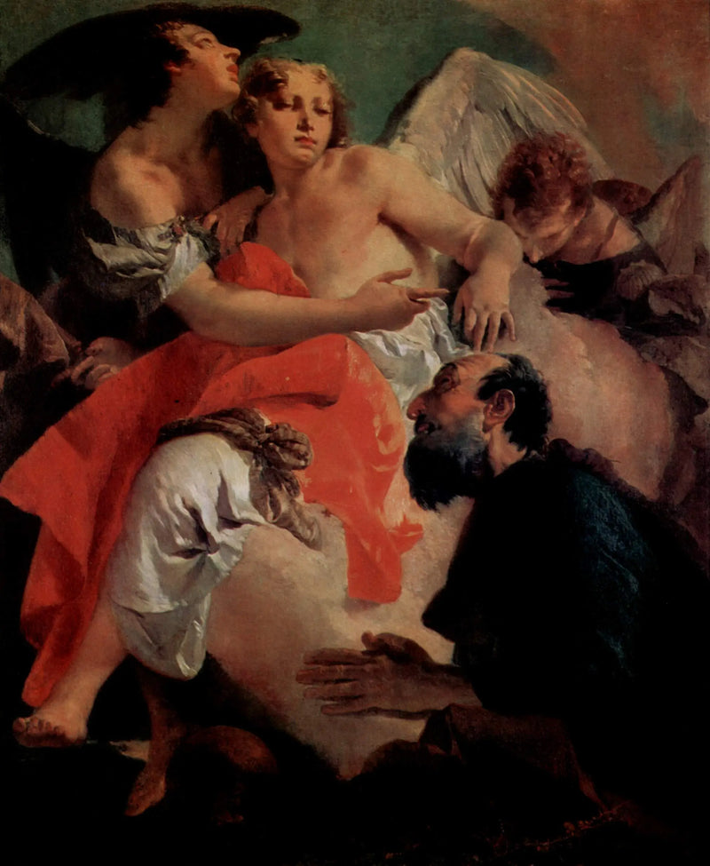 Abraham orando frente a los tres ángeles - Giovanni Battista Tiepolo