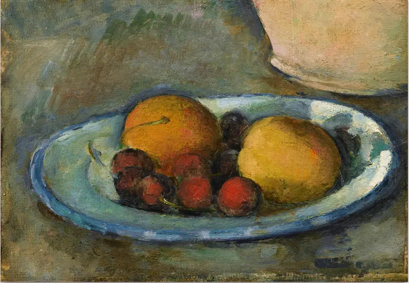 Albaricoques y cerezas en un plato - Paul Cézanne