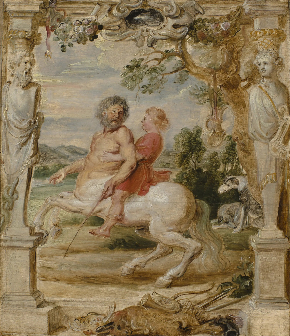 Achille éduqué par le centaure Chiron - Peter Paul Rubens image 1 copie de tableau peinte à la main