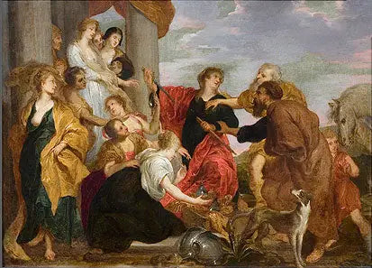 Achille reconnaît les filles de Lycomède - Antoine van Dyck image 1 tableau peint à l’huile sur toile