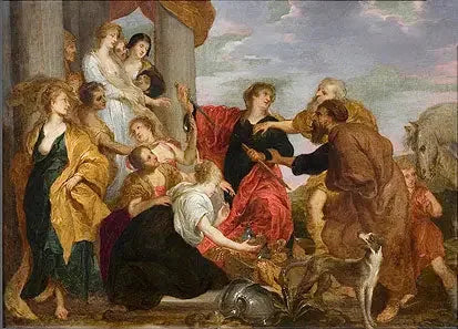 Achille reconoce a las hijas de Licoimedón - Antoine van Dyck