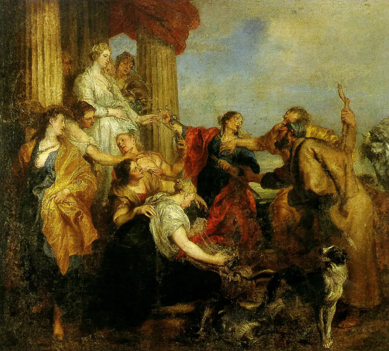 Aquiles reconocido entre las hijas de Lycomedes - Antoine van Dyck