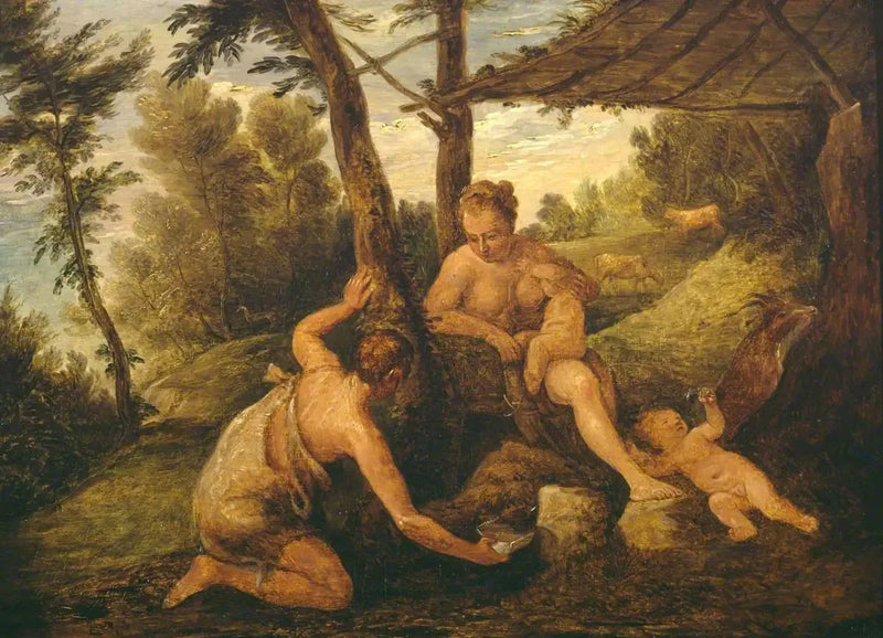 Adán y Eva después de la expulsión (según Paolo Véronèse y su taller) - David Teniers el Joven