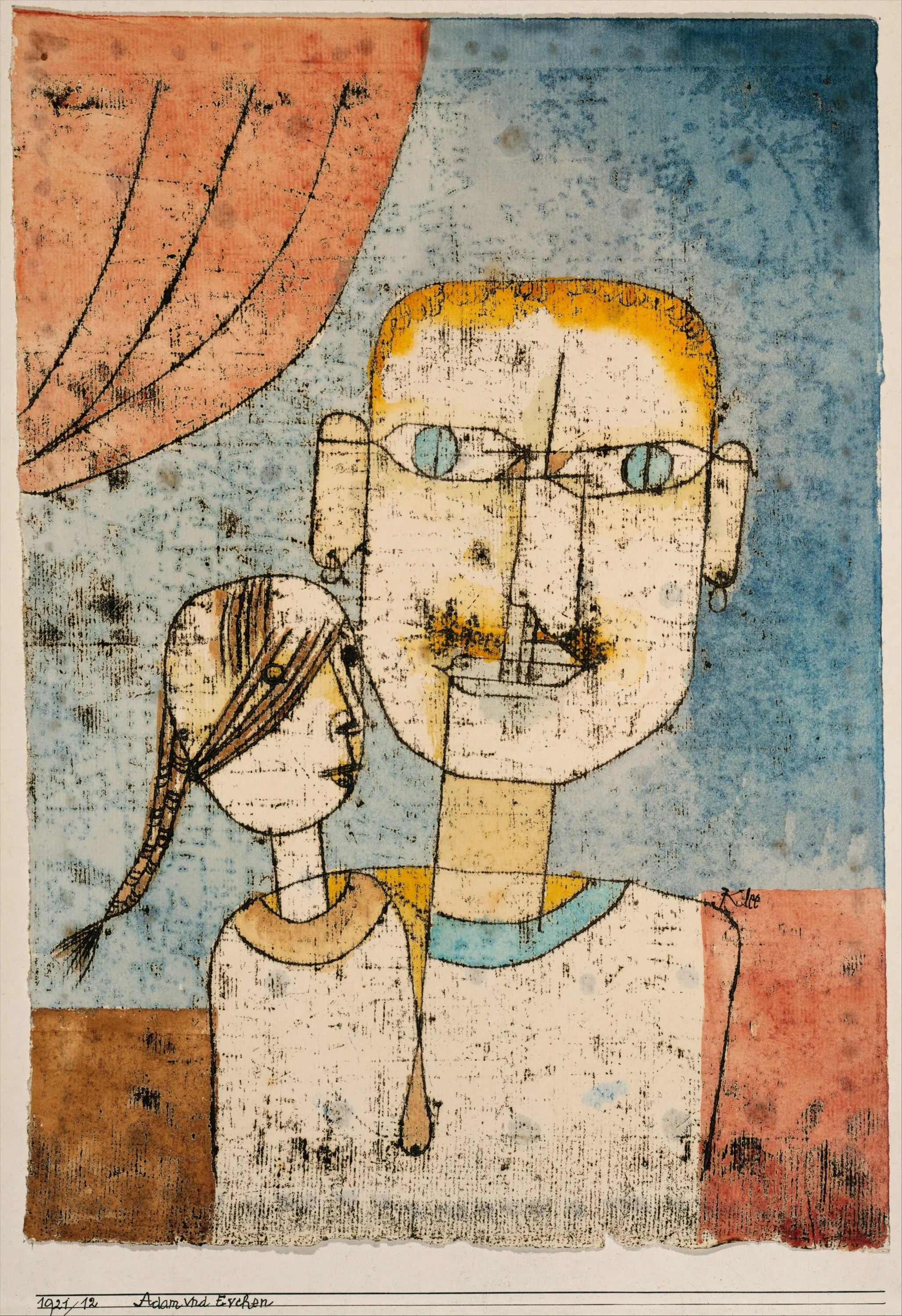 Adam et la petite Ève - Paul Klee image 1 tableau peint à l’huile sur toile
