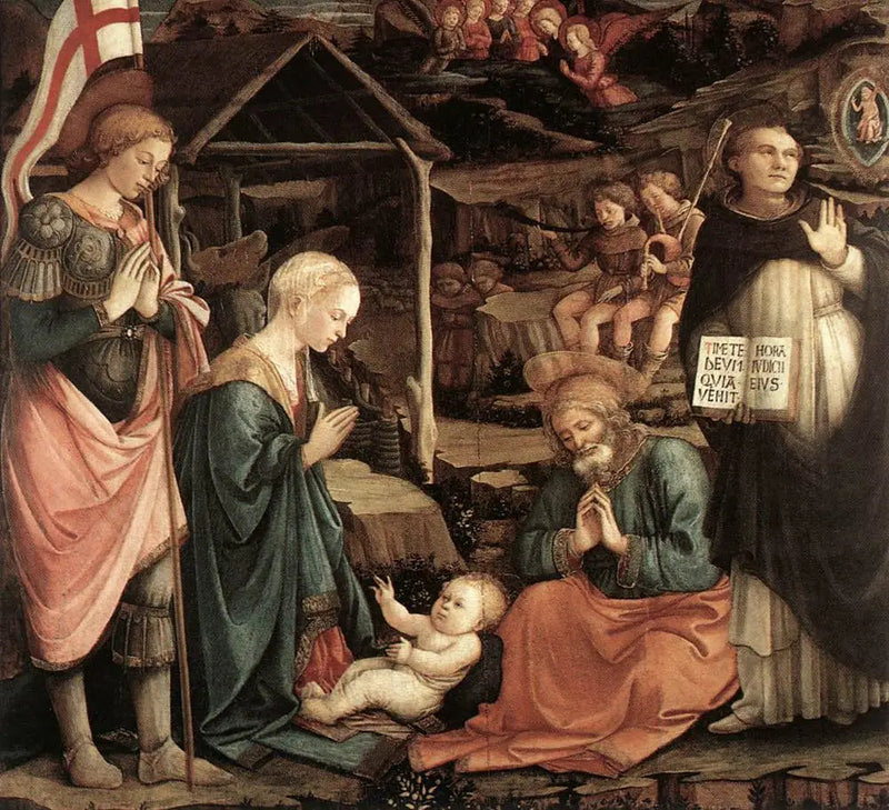 Adoración del Niño con san Vicente Ferrer y san Jorge - Fra Filippo Lippi