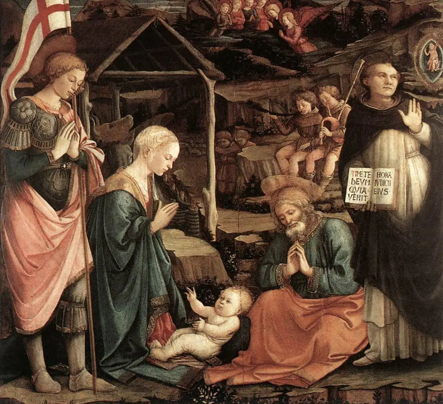 Adoración del Niño con san Vicente Ferrer y san Jorge - Fra Filippo Lippi