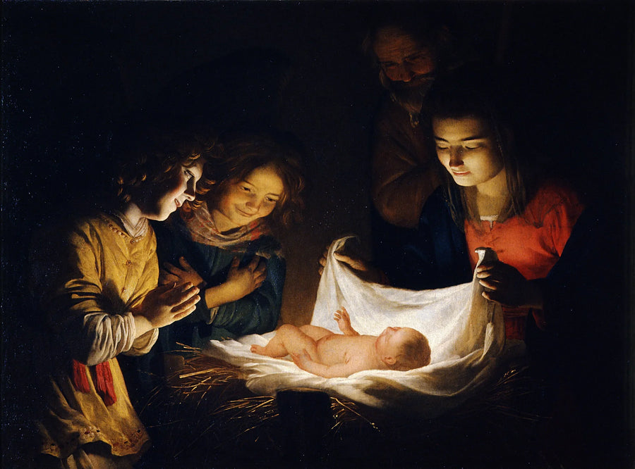 Adoración del Niño - Gerrit van Honthorst
