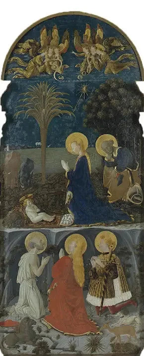 Adoración del Niño Jesús con san Jerónimo, santa María Magdalena y san Eustaquio - Paolo Uccello