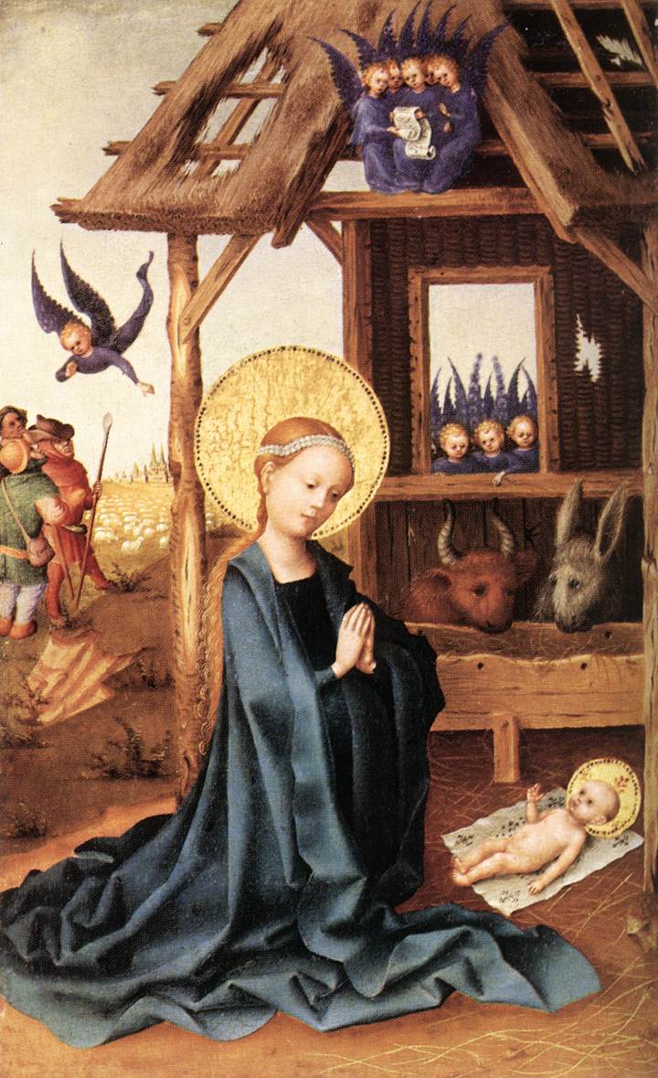 Adoration de l'Enfant Jésus - Stefan Lochner image 1 copie peinte à la main à l’huile