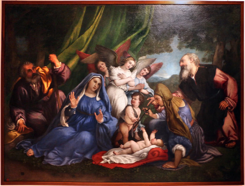 Adoración del niño - Lorenzo Lotto